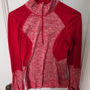 Zella Red and Heathered Quarter-Zip Athletic Top